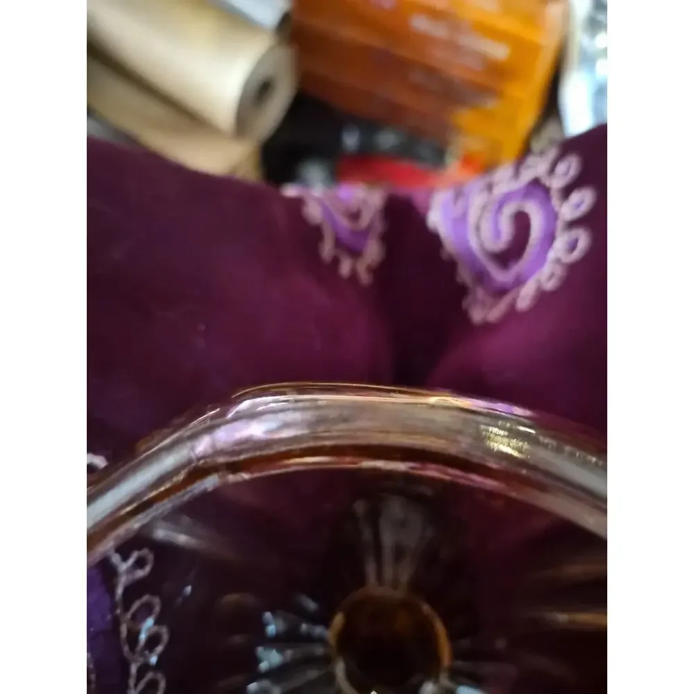 Anchor Hocking Pink Depression Glass Candy Dish Open Rose Mayfair Pattern W/ Lid